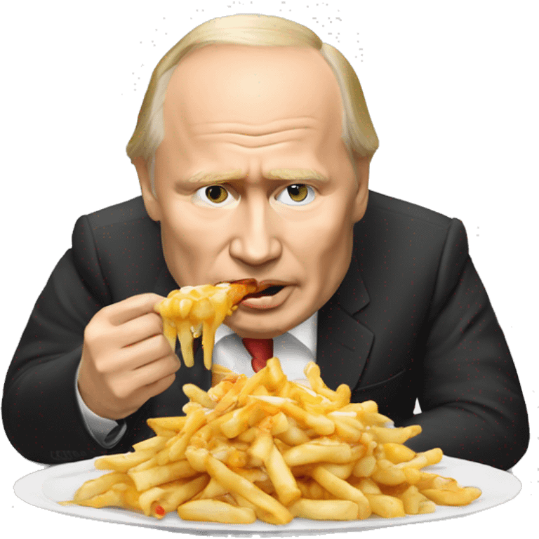 Vladimir Poutine qui mange une poutine  emoji