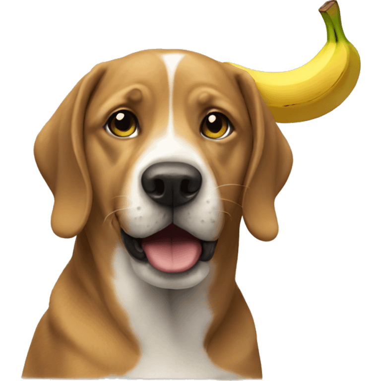 Dog eating banana emoji