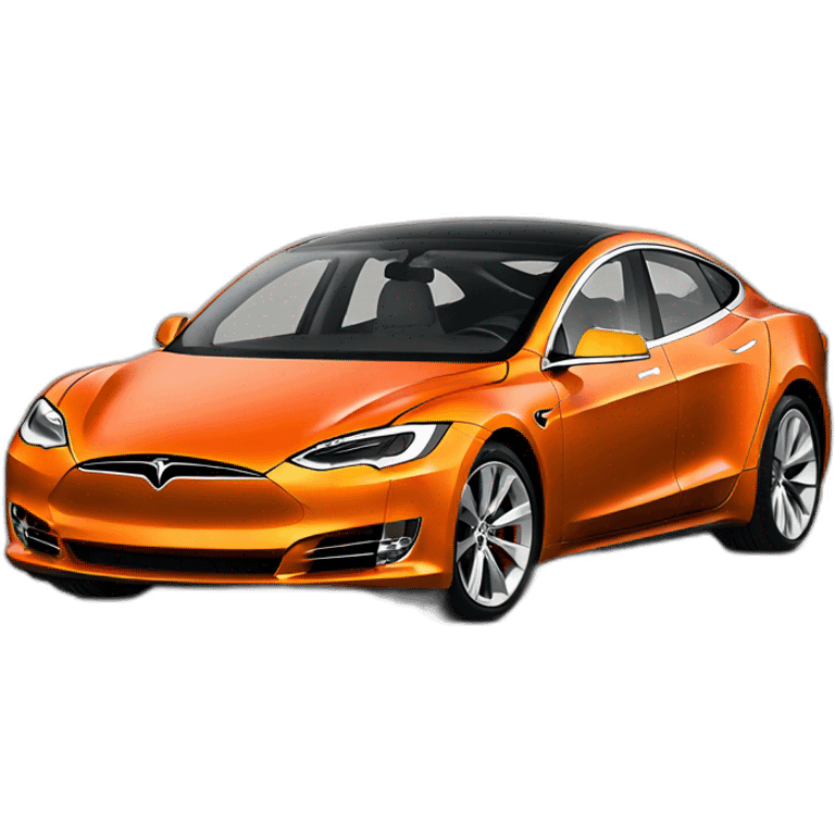 An orange Tesla car  emoji