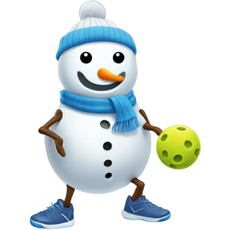 Snowman playing Pickleball  emoji