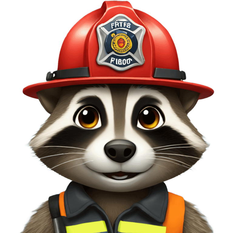 Firefighter raccoon emoji