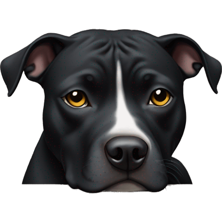 black staffordshire terrier curled up emoji