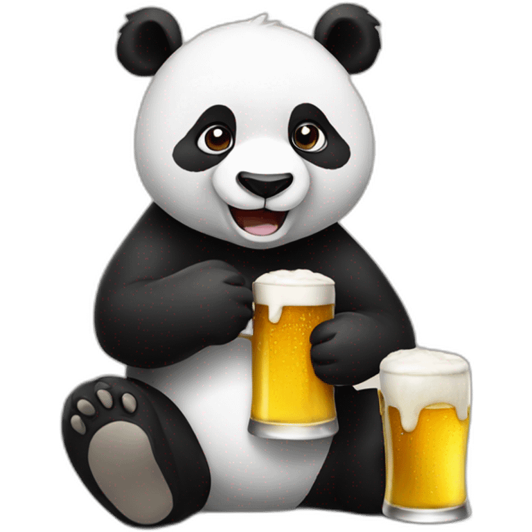 panda with beer emoji