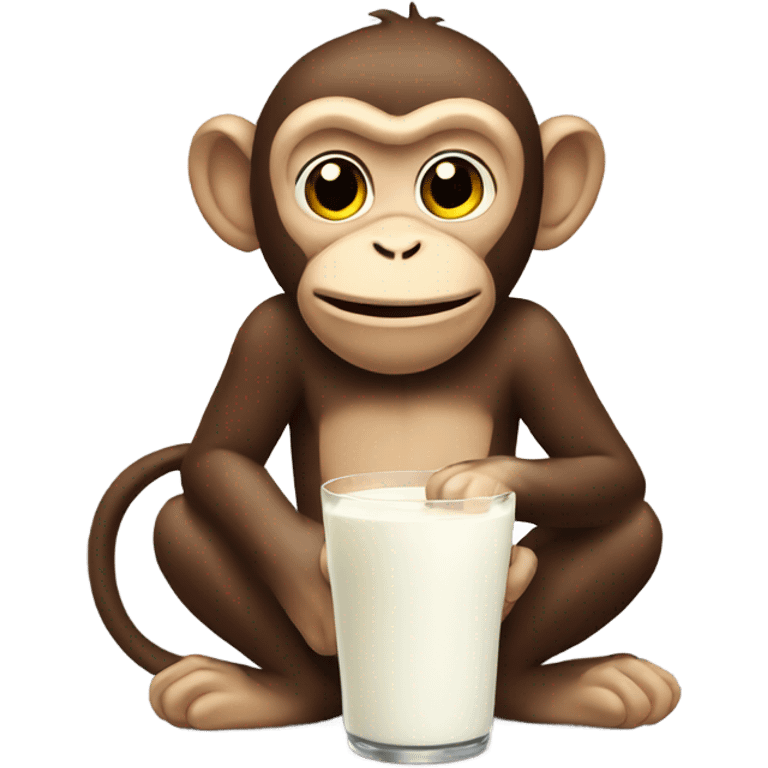 Monkey with milk cereals emoji