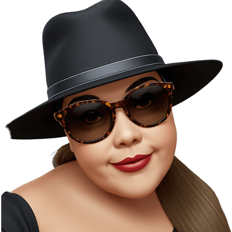 girl in hat with sunglasses emoji