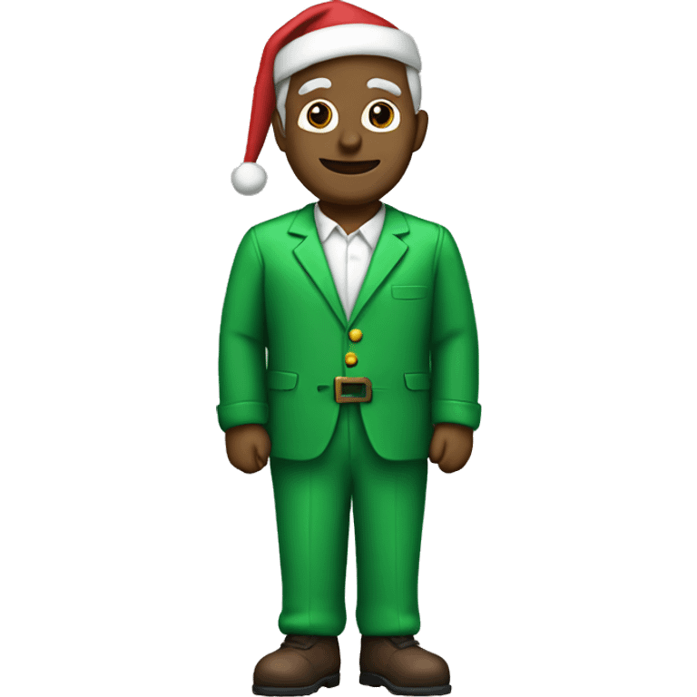 Santa with a green work suit emoji