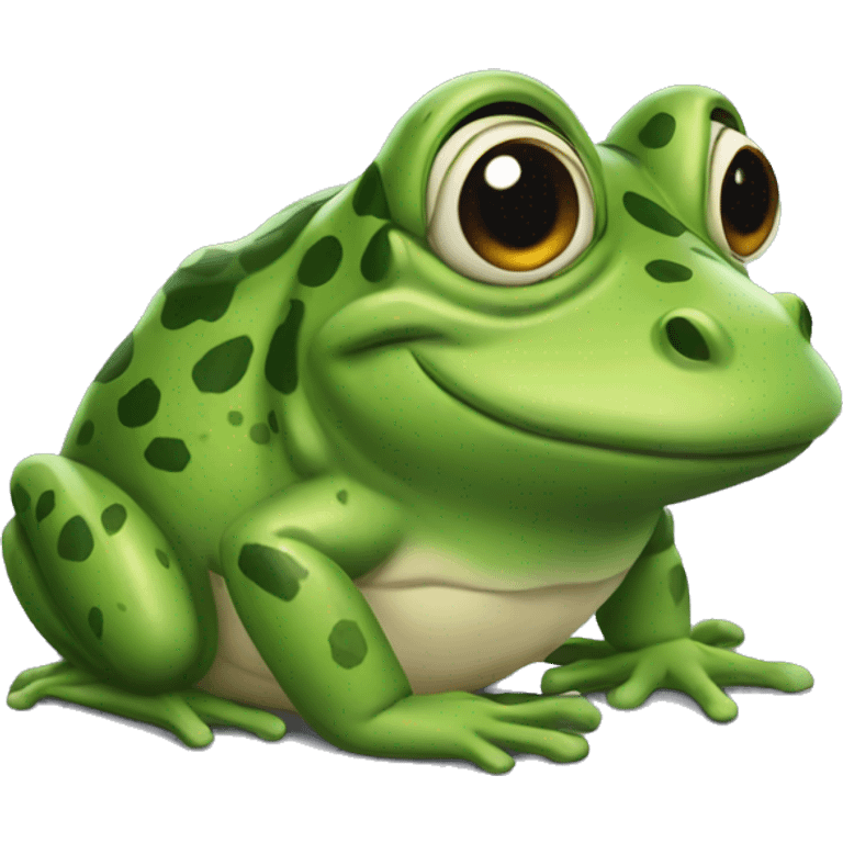 Frog with a alligator  emoji