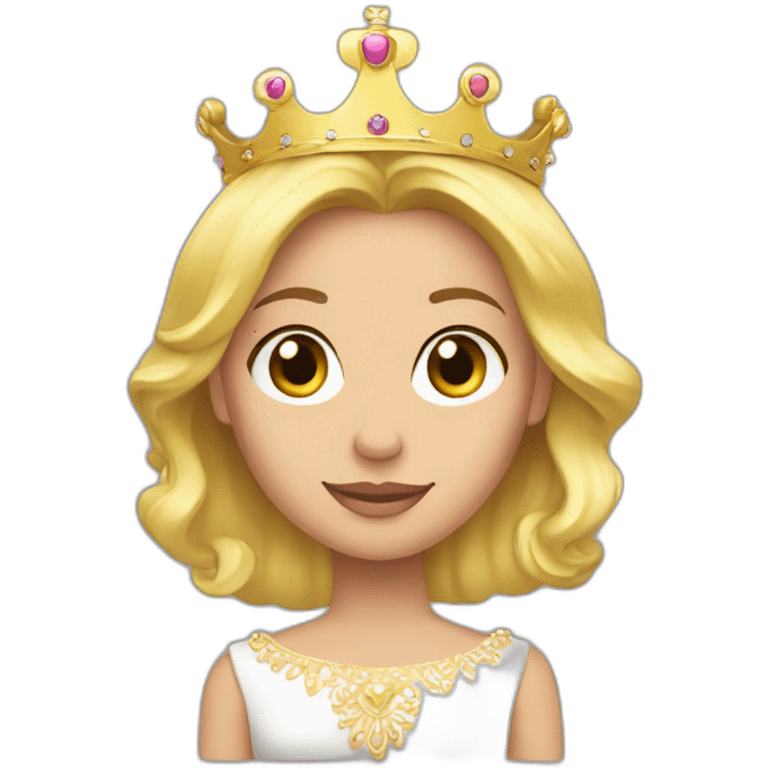 Mujer rubia queen princesa corona emoji