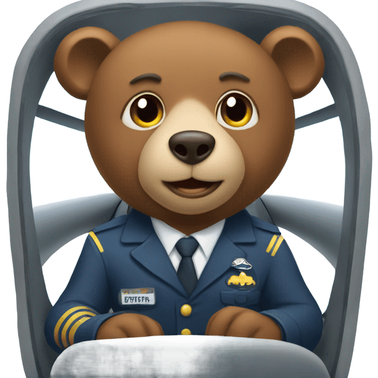 Bear flying a plane emoji