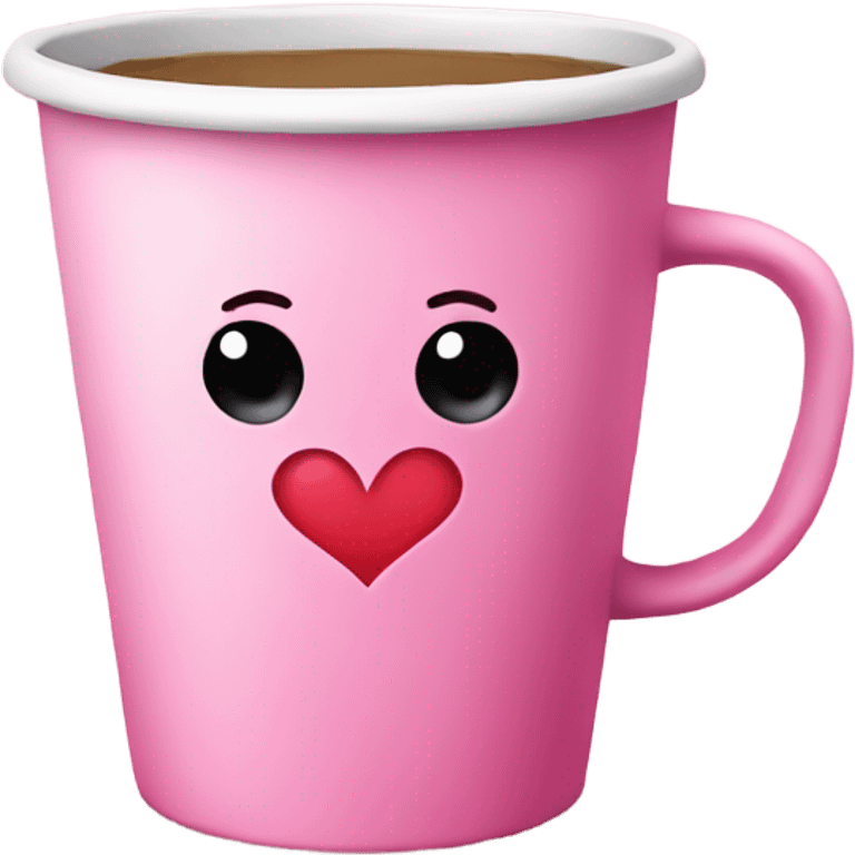 Pink cup with a heart emoji