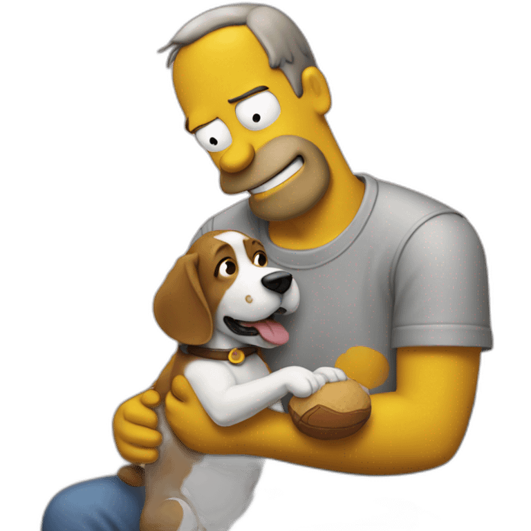 homer petting a dog emoji