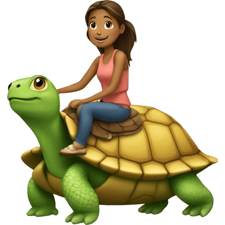 Girl riding a turtle emoji