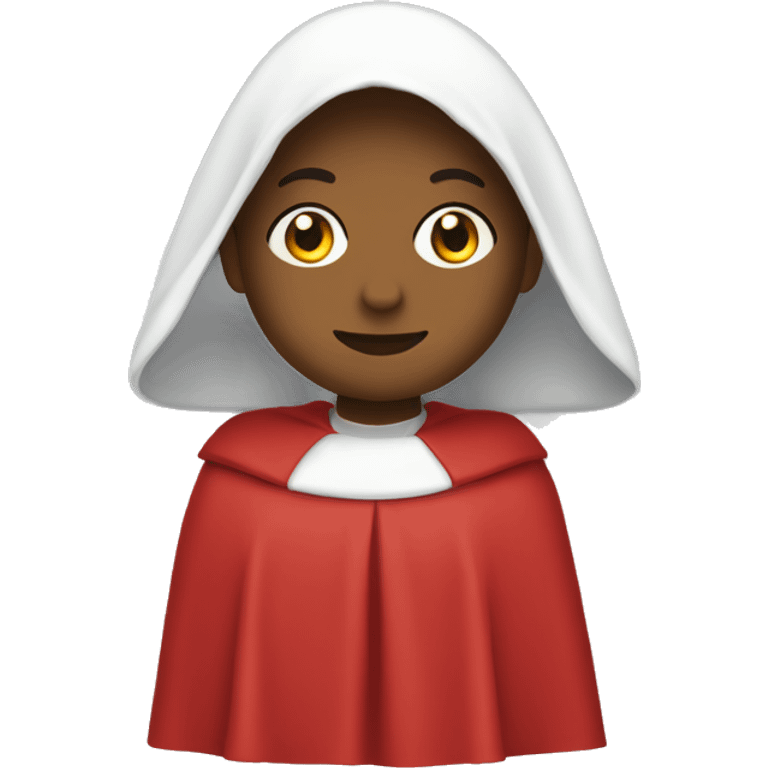 Handmaids tale wearing white bonnet and red cape emoji emoji