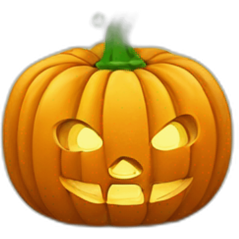 a jack o lantern with a green sprout coming out on top emoji