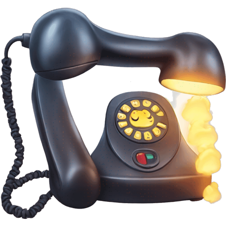 glowing hot phone emoji