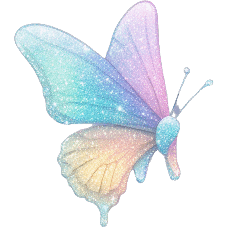 Pastel sparkly glittery shiny iridescent glass crystal butterfly emoji