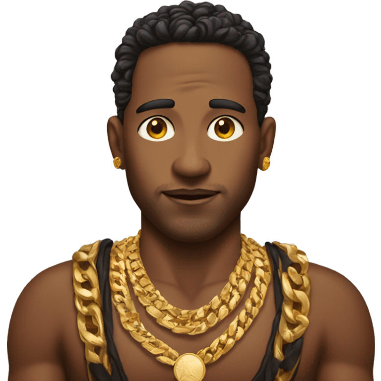 fair complexion cuban man with excessive gold jewelry  emoji