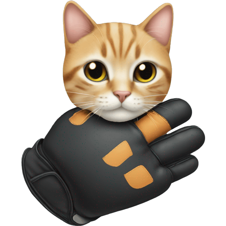 glove you with cat emoji