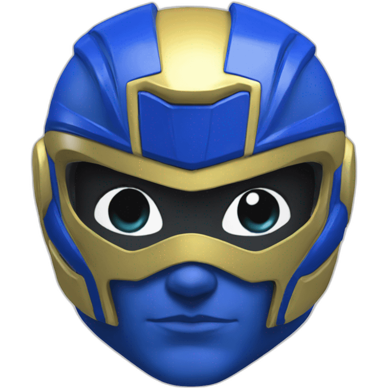 Blue power ranger head emoji