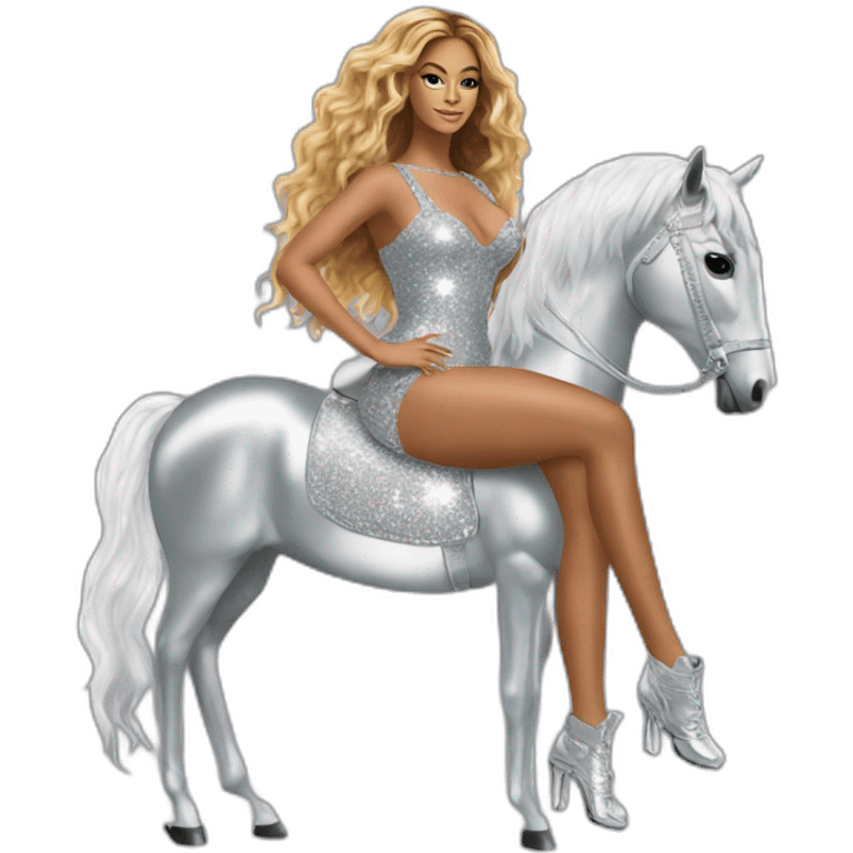 beyonce-sitting-on-sparkly-silver-horse emoji