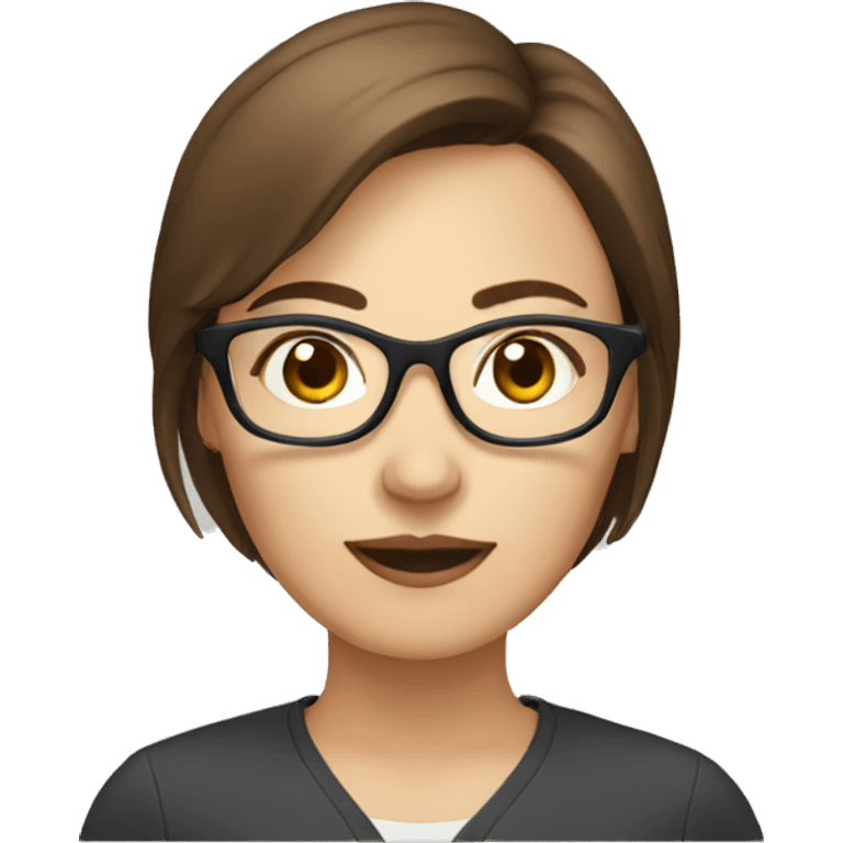 female scrum master with glasses and brown hair emoji