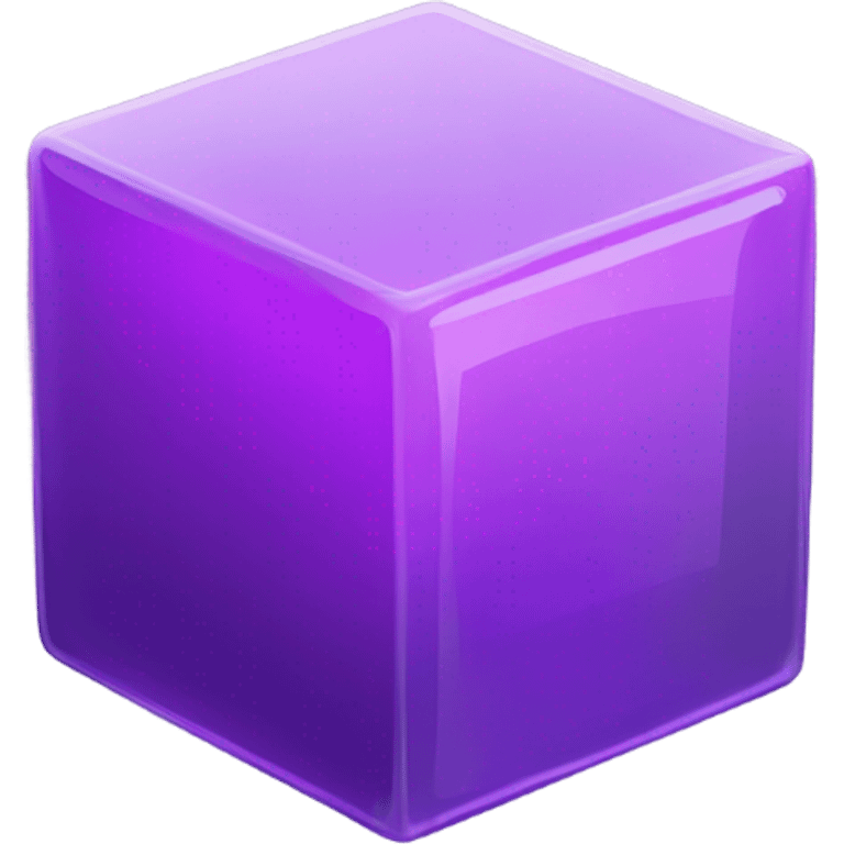 glass cube and purple filled cube inside the first one isometric view emoji