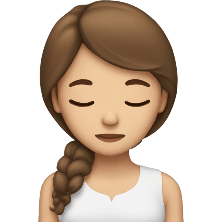 Girl with brown hair sleeping emoji