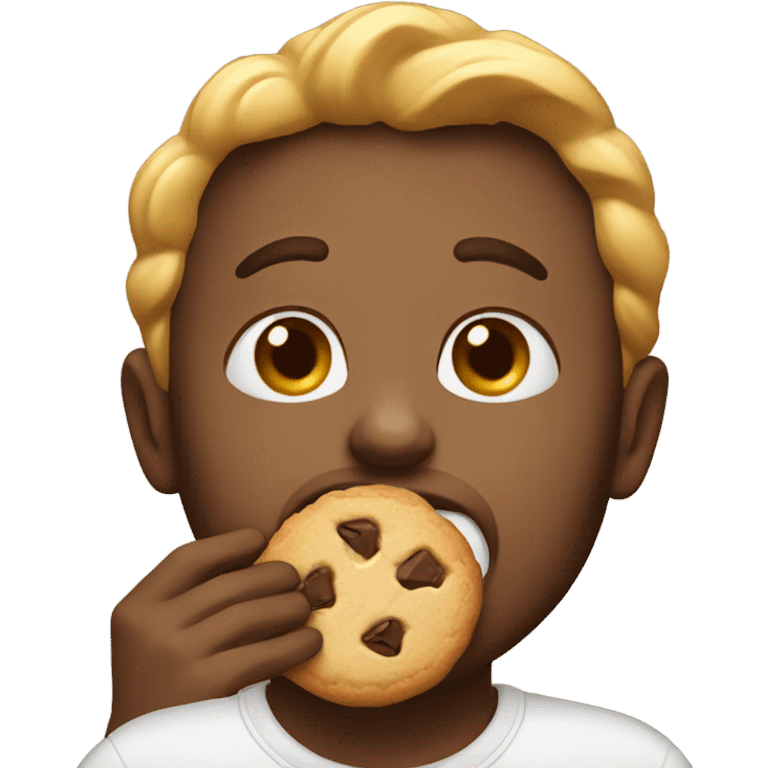 Eating a cookie emoji