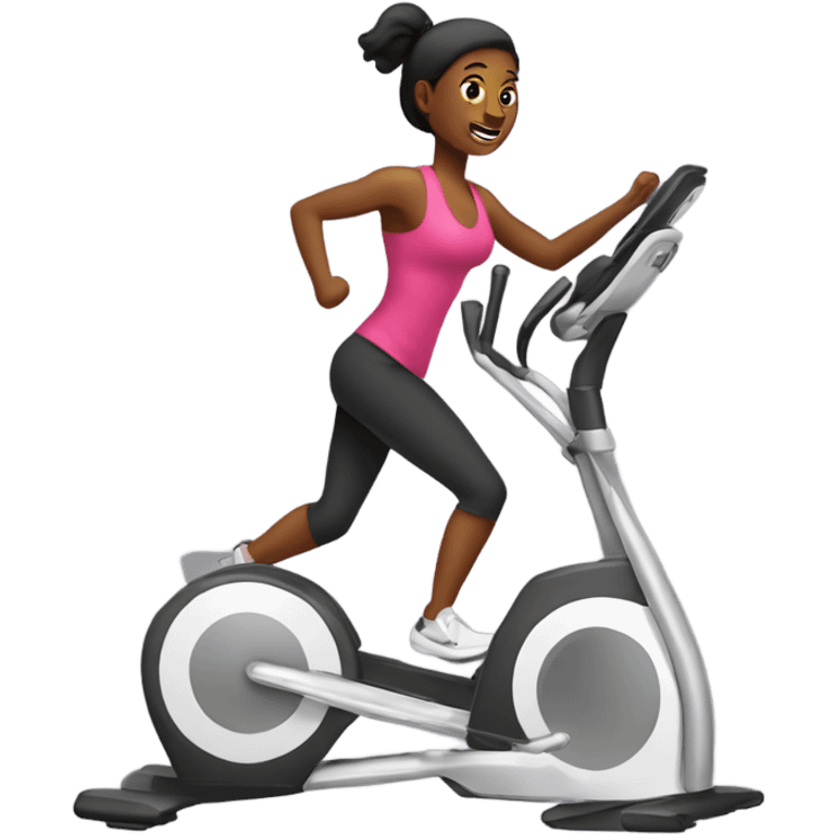 Workout on the elliptical trainer emoji