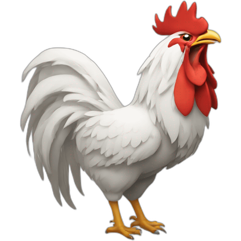 howling rooster with a crown on its head emoji