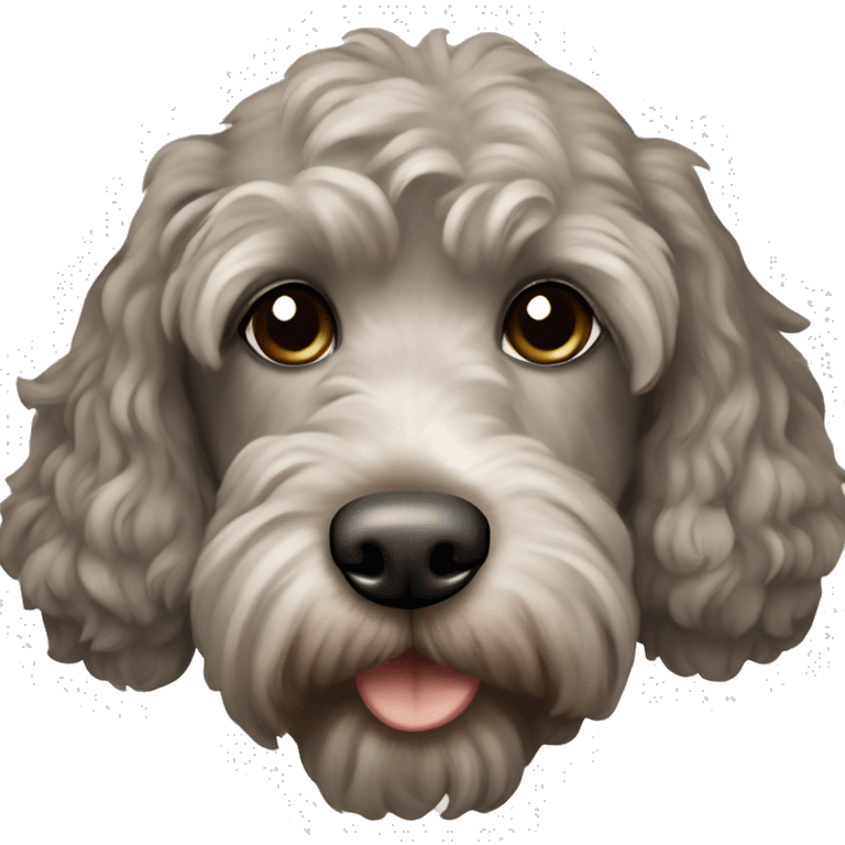 a cockapoo that’s brownish grey emoji