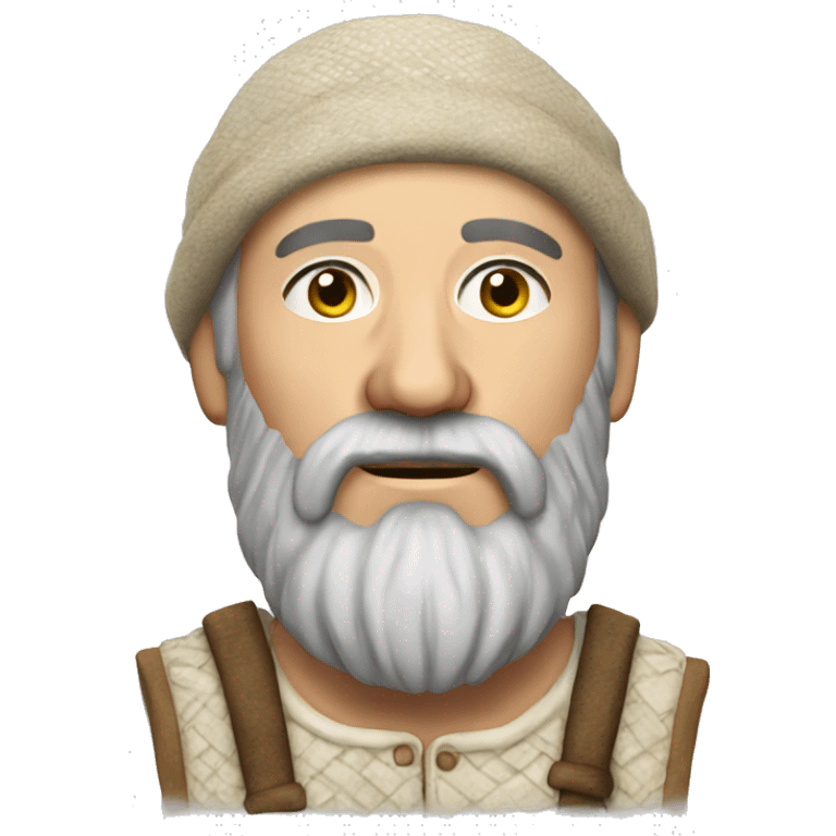 photorealistic white slavic peasant with beard emoji