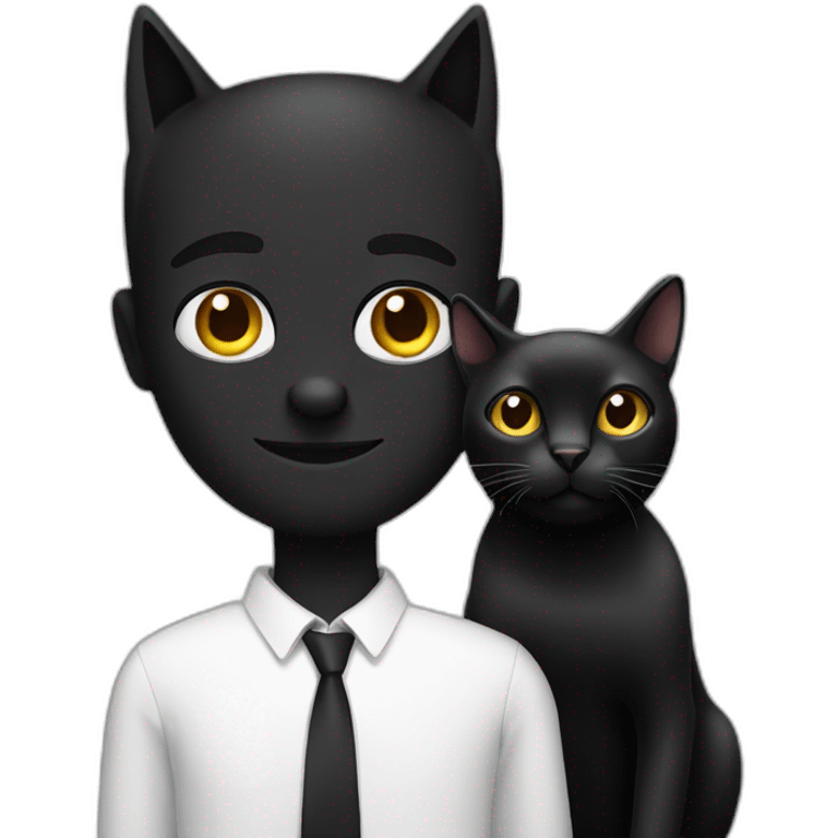 black cat with man emoji