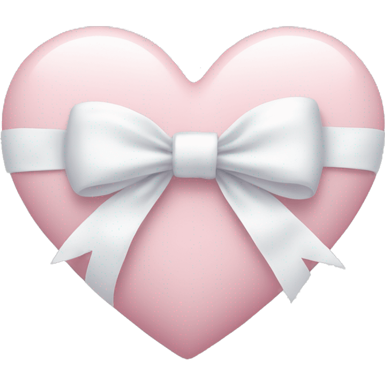 Pastel pink heart with white bow emoji