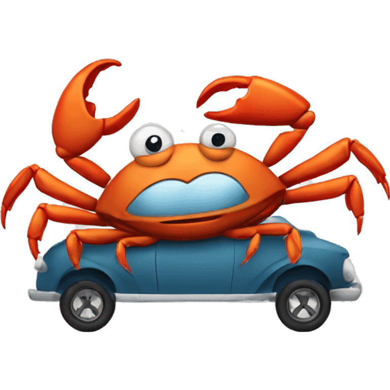 Crab driving a car emoji