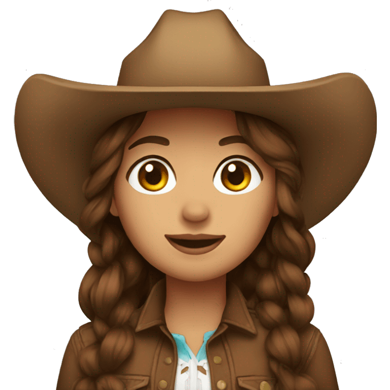 Cowgirl brown hair from Argentina emoji