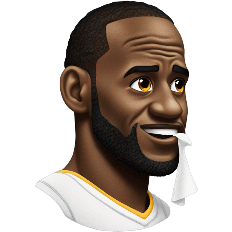 LeBron James sniffing on a sock emoji