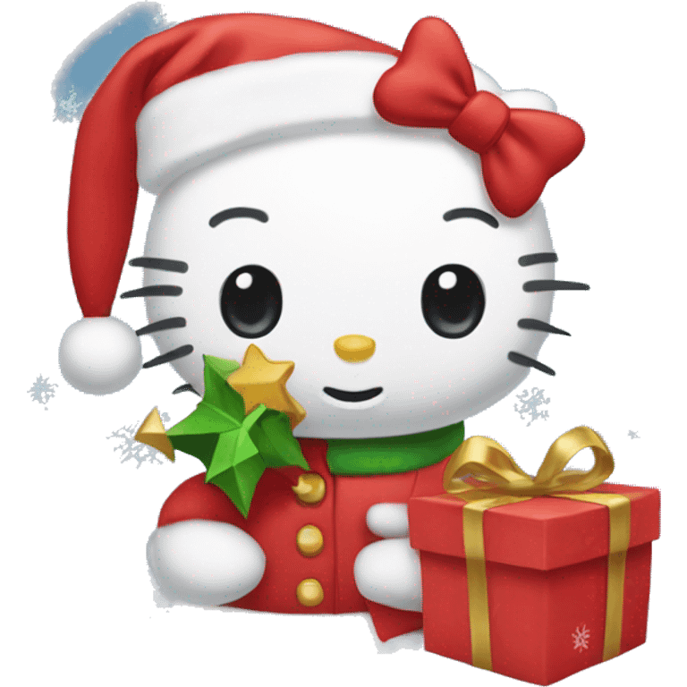 hello kitty christmas emoji