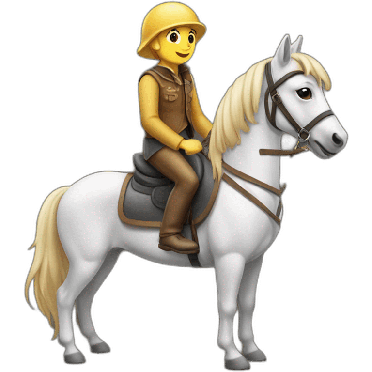 Une fourmie sur un chien sur un poney emoji