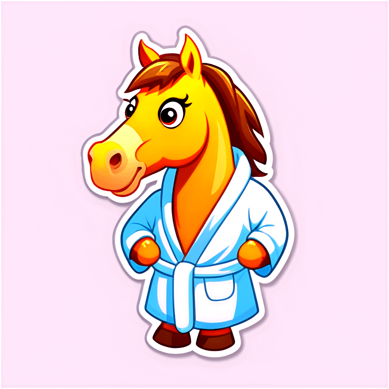 Horse in a bathrobe emoji