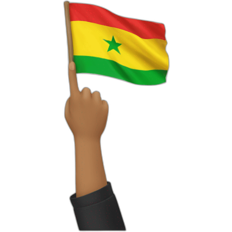 A hand raised a Kurdish flag emoji