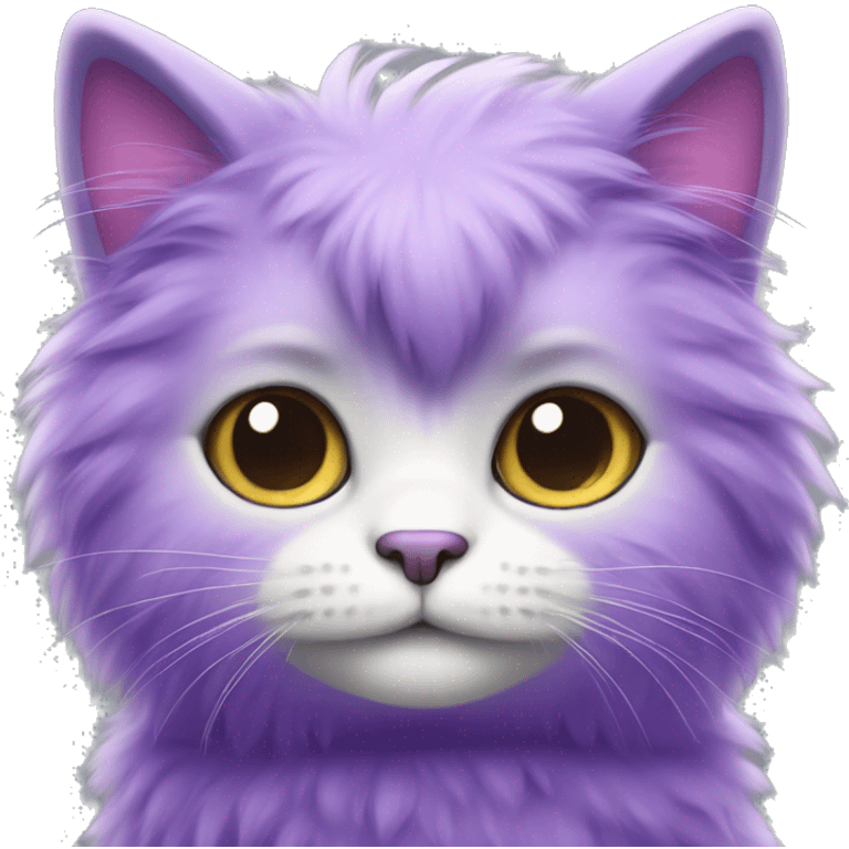 Cute purple fluffy cat  emoji