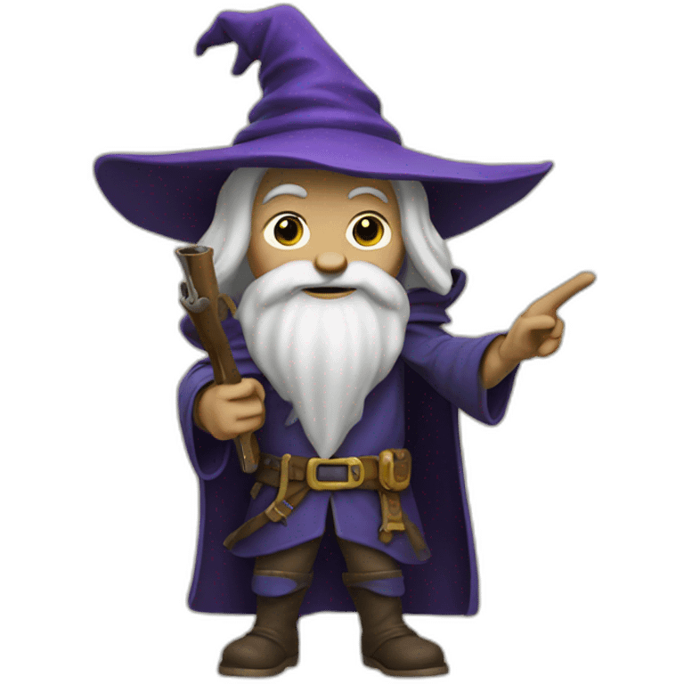 Wizard with gun pointing emoji