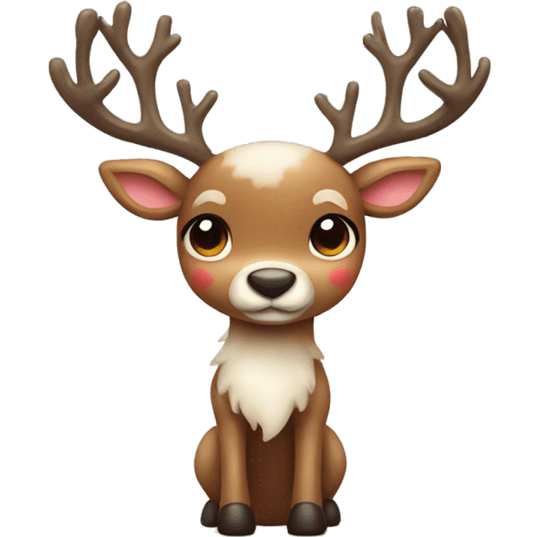 Cute reindeer with a bow emoji