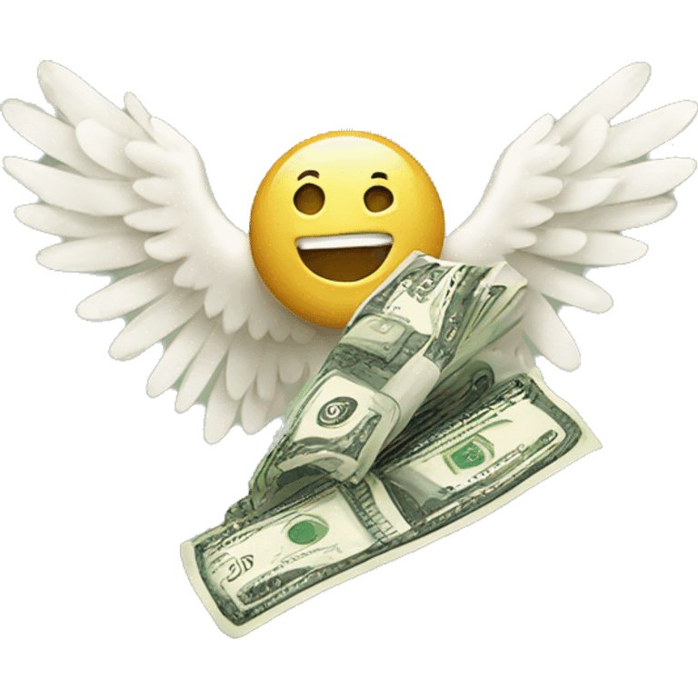 Money with wings flying away emoji