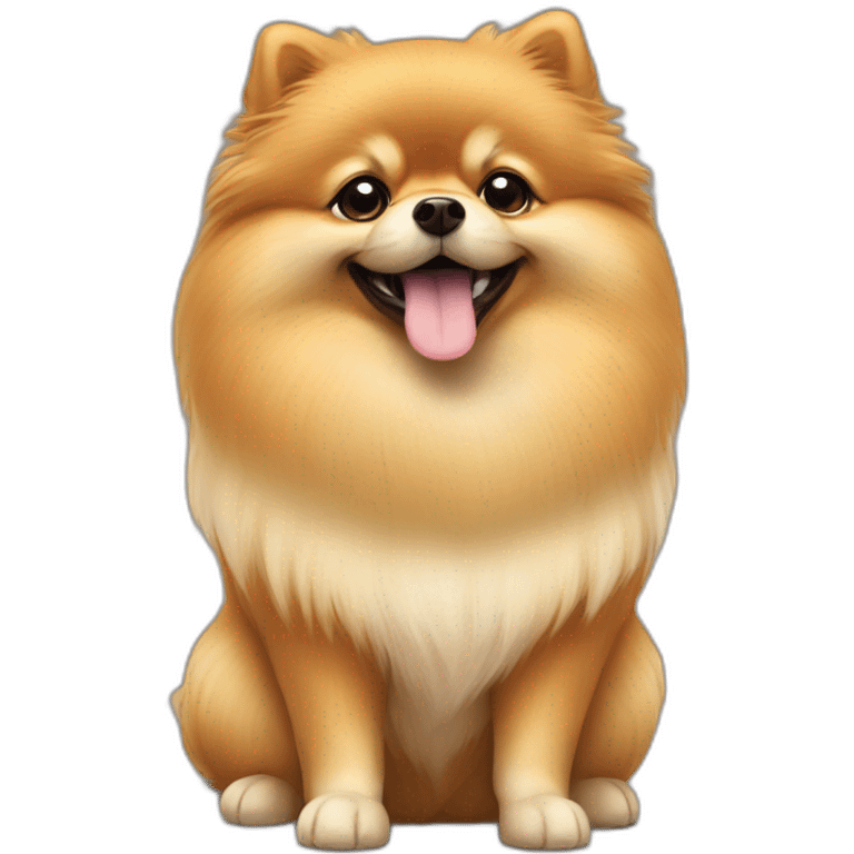 pomeranian with "thank you" sign emoji