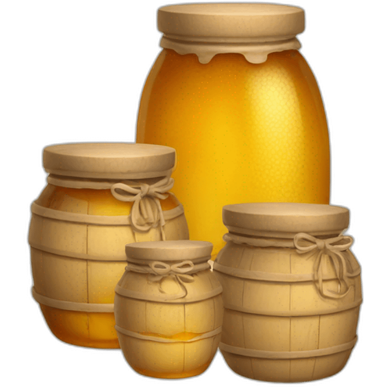 Three honey jars emoji