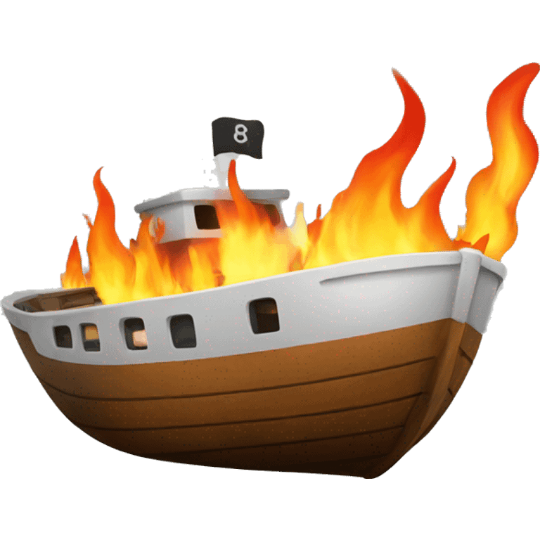 Boat on fire emoji