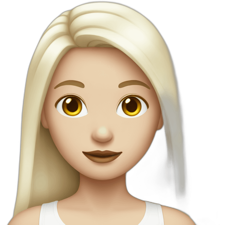 White-skinned girl in a white bodysuit emoji