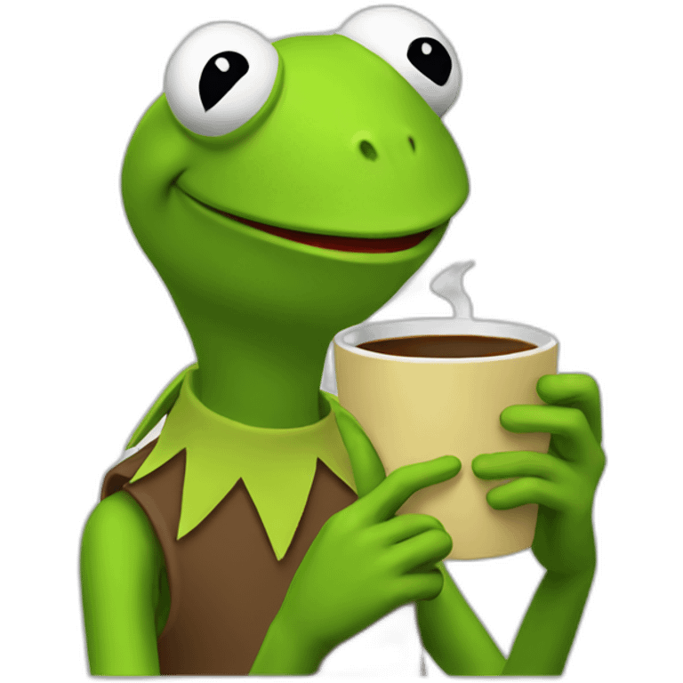 kermit drinking coffee emoji